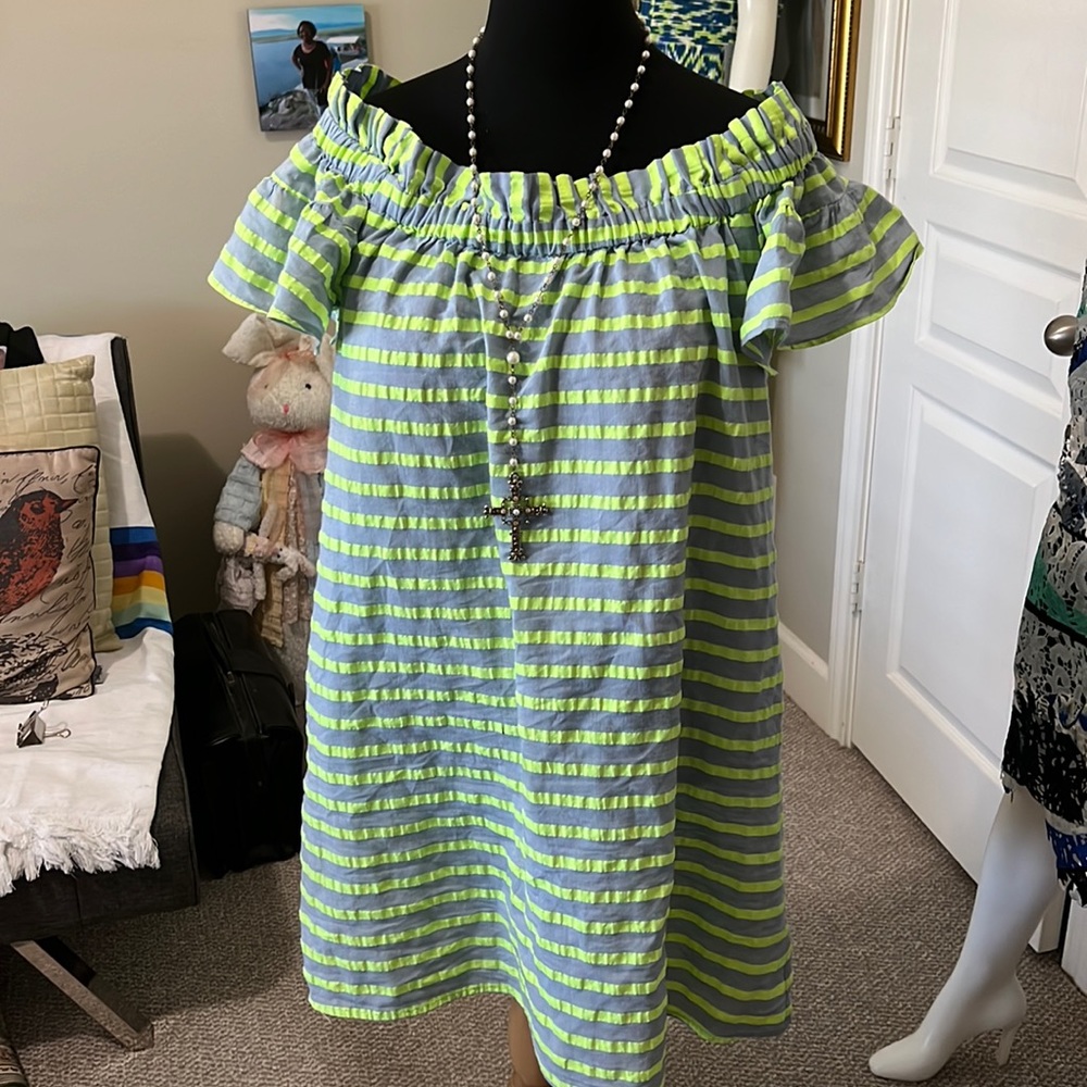 Cool neon striped dress by Corey Lynn Calter!